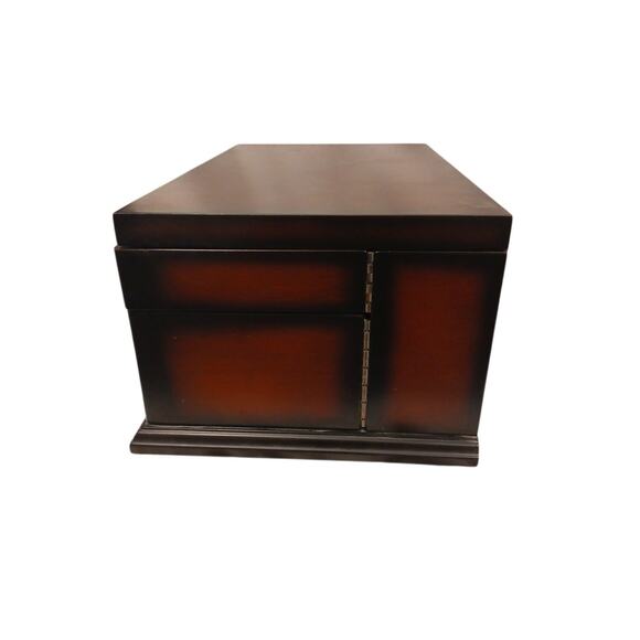 2005 Bombay Company Jewelry Chest 15x9 Compartment Drawers Cherry Wood Vintage - Picture 12 of 16